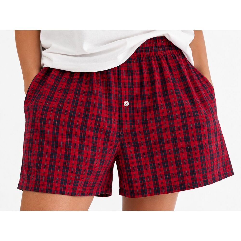 Vintage Fruit of the Loom Red Plaid Boxer Shorts L